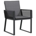 vidaXL Ensemble de salle à manger pour jardin 7 Pièces Noir