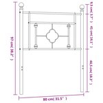 vidaXL Tête de lit métal blanc 75 cm