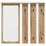 vidaXL Porte-manteau mural avec miroir chêne artisanal 84 x 10 x 80 cm