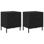vidaXL Cabinet de chevet 2 Pièces Chêne noir 40 x 35 x 47.5 cm