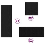 vidaXL Ensemble de meubles TV 6 Pièces Chêne noir 160 x 30 x 30.5 cm
