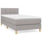 vidaXL Sommier à lattes de lit avec matelas Gris clair 100x200cm Tissu