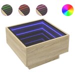 vidaXL Table basse avec LED chêne sonoma 50x50x30 cm bois d'ingénierie
