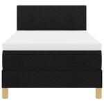 vidaXL Lit à ressorts avec coussin Noir 80 x 200 cm tissu