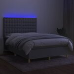 vidaXL Sommier à lattes de lit et matelas et LED Gris clair 140x190 cm