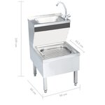 vidaXL Lavabo commercial de lavage des mains avec robinet Inox