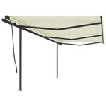 vidaXL Auvent automatique rétractable avec poteaux 6x3 5 m Crème