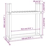 vidaXL Support pour bois de chauffage Gris 110x35x108 5 cm Bois de pin