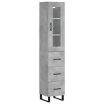 vidaXL Buffet haut Gris béton 34 5x34x180 cm Bois d'ingénierie