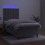 vidaXL Sommier à lattes de lit et matelas et LED Gris clair 90x200 cm