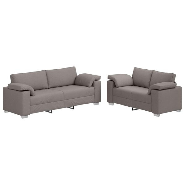 vidaXL Canapé 2 Pièces Taupe 219 x 80 x 82 cm tissu