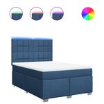 vidaXL Sommier à lattes de lit avec matelas Bleu 160x200 cm Tissu