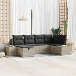 vidaXL Ensemble de canapé de jardin 6 Pièces Gris clair 55 x 62 x 69 cm