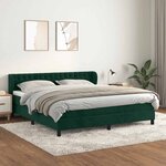 vidaXL Sommier à lattes de lit et matelas Vert foncé 160x200cm Velours