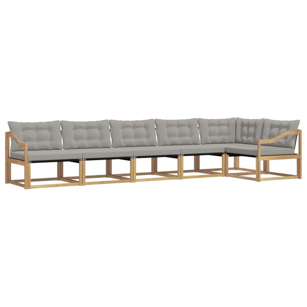 vidaXL Ensemble de canapés d'extérieur 6 pc Blanc et gris clair