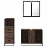 vidaXL Ensemble de meubles de salle de bain 3 Pièces Chêne marron