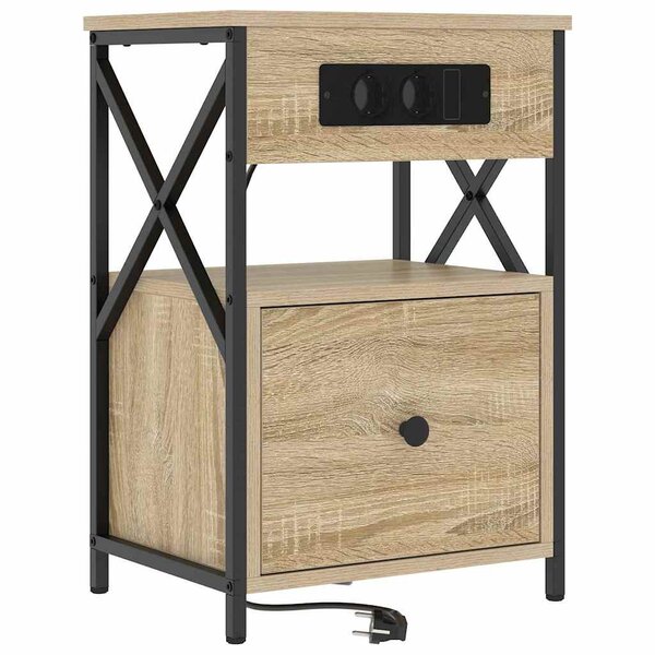 vidaXL Cabinet de chevet avec tiroir Chêne Sonoma 40 x 31 x 60 cm