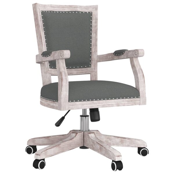 vidaXL Chaise pivotante de bureau Gris foncé Tissu