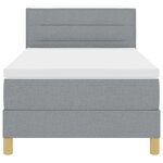 vidaXL Lit à Ressorts avec Matelas Gris Clair 100x200 cm Tissu