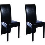 vidaXL Chaises à manger lot de 2 noir similicuir