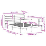 vidaXL Cadre de lit sans matelas blanc 150x200 cm bois de pin massif