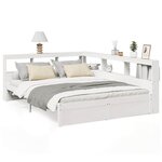 vidaXL Lit bibliothèque sans matelas blanc 140x190 cm bois pin massif