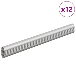 vidaXL Tige de placard 12 Pièces Argenté 764 x 15 x 29 mm