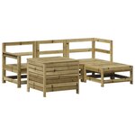 vidaXL Salon de jardin 5 Pièces bois de pin imprégné