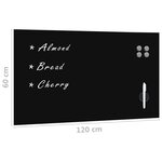 Tableau magnétique panneau écriture école maison bureau mural verre 120 x 60 cm noir 02_0045498