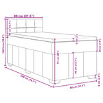 vidaXL Sommier à lattes de lit avec matelas Gris foncé 80x200 cm Tissu