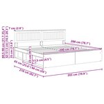 vidaXL Cadre de lit Gris Sonoma 200 x 200 cm Pin massif