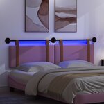 vidaXL Tête de lit suspendue Avec lumière LED Rose PU antique