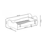 Lit simple enfant  PANDA 140 avec matelas