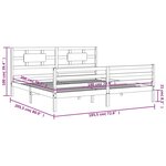 vidaXL Cadre de lit avec tête de lit blanc Super King Size bois massif