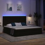 vidaXL Lit avec rangement et LED avec LED Noir 200 x 200 cm Velours