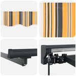 vidaXL Cadre de store manuel avec LEDs Jaune  Gris  Anthracite 4 × 3 m