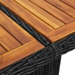 vidaXL Table à manger de jardin Noir 200x100x74 cm Résine tressée