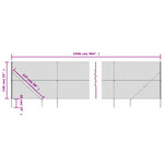 vidaXL Clôture à mailles losangées avec ancrage anthracite 1 4x25 m