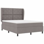 vidaXL Lit à ressorts avec matelas Taupe 140 x 190 cm tissu