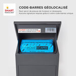 Boîte à colis moyenne 1 porte Gris foncé à accès frontal Acier galvanisé SMART PARCEL BOX™