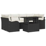 vidaXL Ensemble de canapé de jardin 7 Pièces Noir 100 x 55 x 73 cm