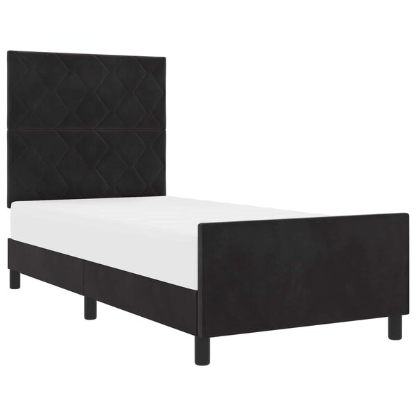 vidaXL Lit à ressorts avec tête de lit Noir 100 x 200 cm Velours