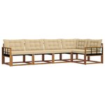 vidaXL Ensemble de canapés d'extérieur 5 pc Naturel et Beige