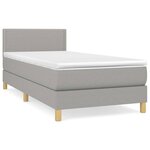 vidaXL Sommier à lattes de lit avec matelas Gris clair 80x200 cm Tissu