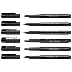 Feutre encre de chine PITT artist pen Pointe SuperFine 0 3 mm Noir x 6 FABER-CASTELL
