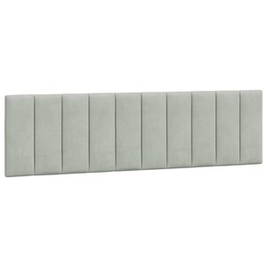 vidaXL Coussin de tête de lit Hanko gris clair 180 cm velours