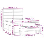 vidaXL Sommier à lattes de lit et matelas Vert foncé 140x190cm Velours
