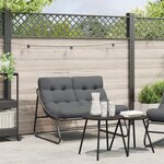 vidaXL Banc de Jardin avec Coussin Noir 110x80x71 cm Acier