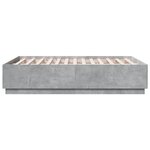 vidaXL Cadre de lit sans matelas gris béton 135x190 cm