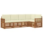 vidaXL Ensemble de canapés d'extérieur 5 pc Naturel et Crème Polyester